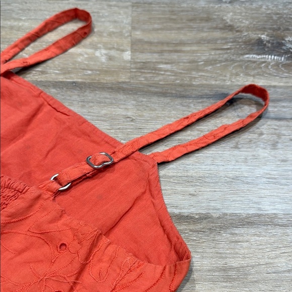 Madewell Size XS Orange Sleeveless Square Neck Maxi Sundress - Picture 13 of 13